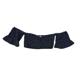 Navy and White Polka Dot Bandeau‎ Top